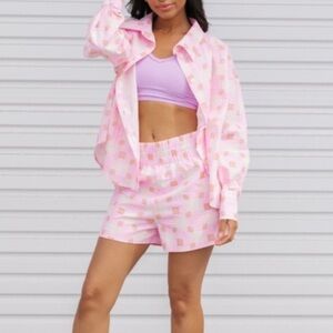 255. Smash + Tess Set Hawaiian Check pajama lounge 2 piece